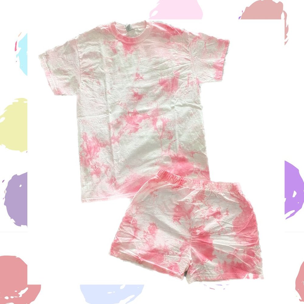 NWOT Custom Tie Dye Pink Pastel Lounge Set Sz M